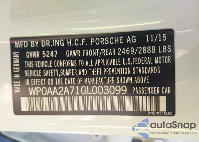 WP0AA2A71GL003099: 42758096