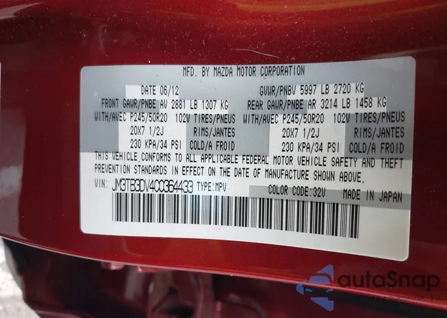 JM3TB3DV4C0364433: 42758122