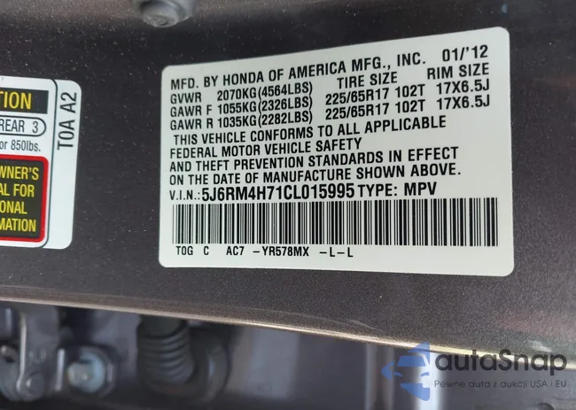 5J6RM4H71CL015995: 42758419