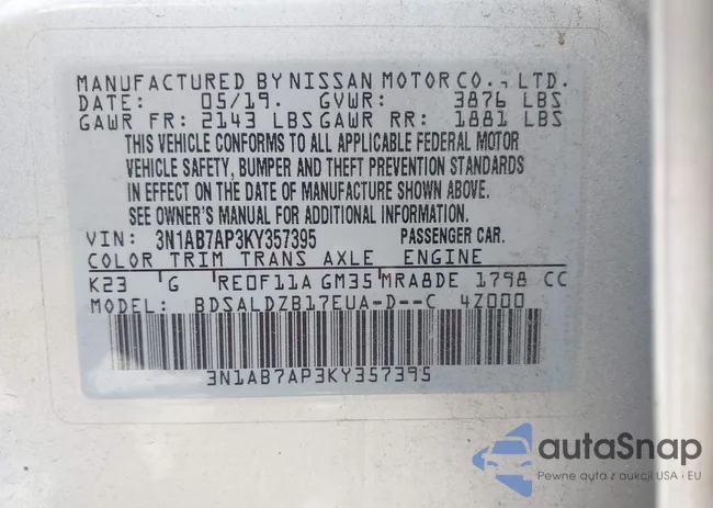 3N1AB7AP3KY357395: 42758422