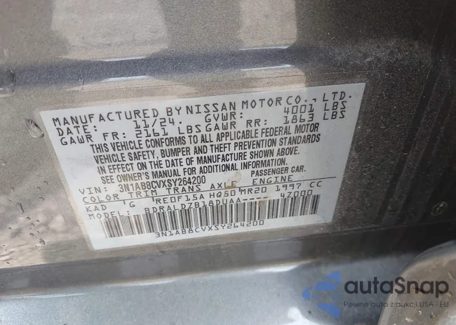 3N1AB8CVXSY264200: 42758492