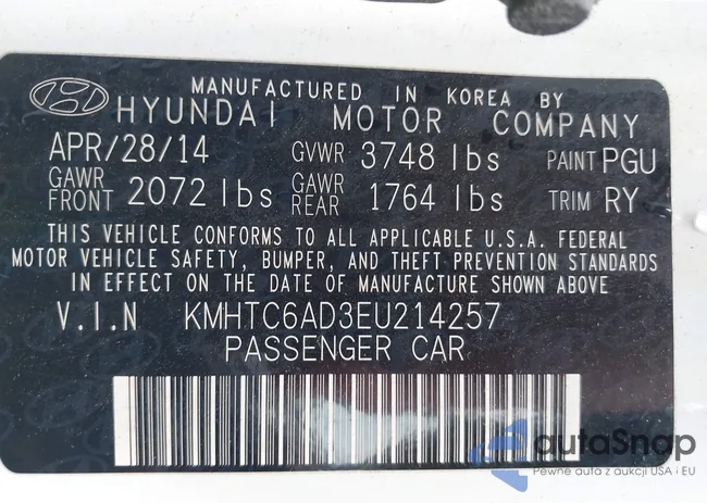 KMHTC6AD3EU214257: 42758545