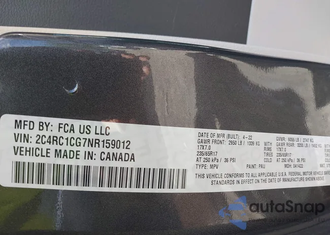 2C4RC1CG7NR159012: 42757786