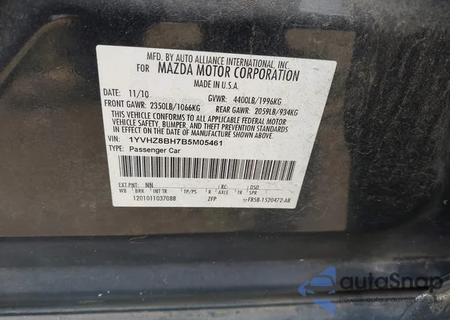 1YVHZ8BH7B5M05461: 42758074