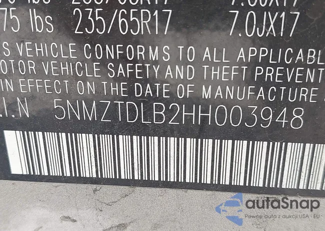 5NMZTDLB2HH003948: 42759415