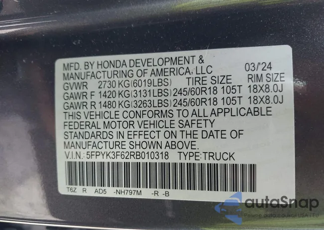 5FPYK3F62RB010318: 42758708