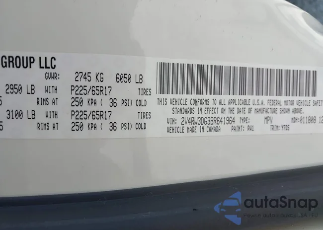 2V4RW3DG3BR641964: 42758818