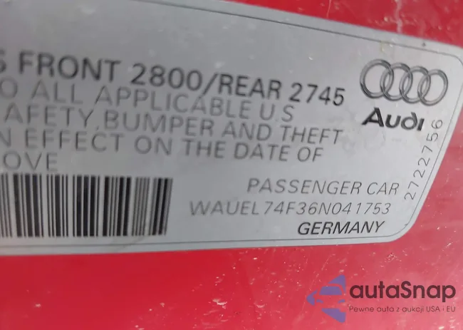 WAUEL74F36N041753: 42758872