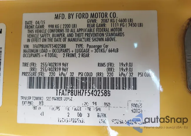 1FATP8UH7F5402588: 42758985