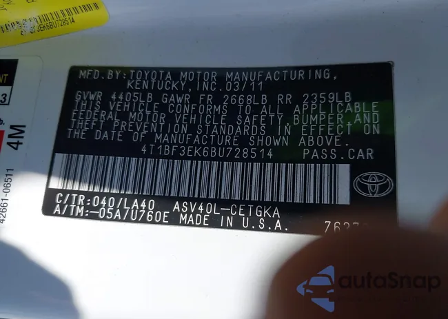 4T1BF3EK6BU728514: 42759031