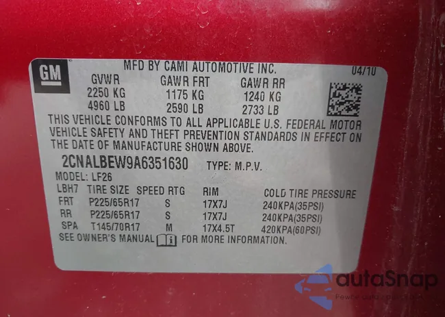 2CNALBEW9A6351630: 42760075