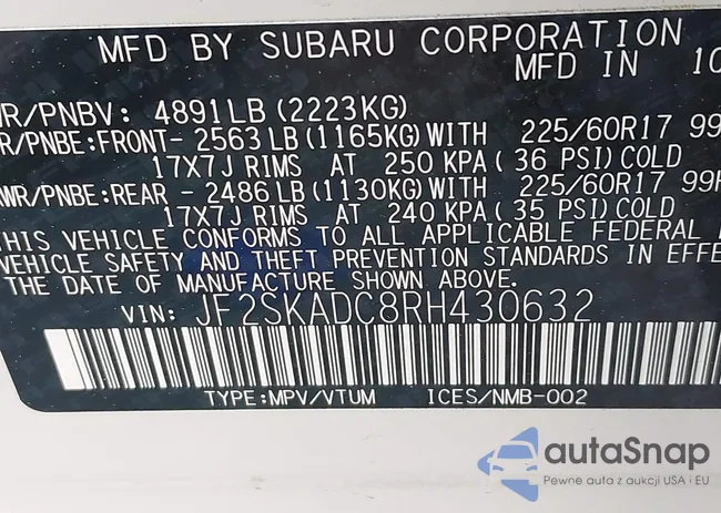 JF2SKADC8RH430632: 42760077