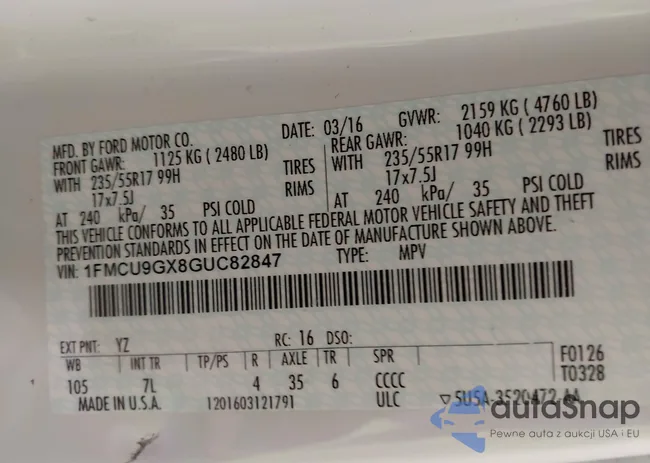 1FMCU9GX8GUC82847: 42760145