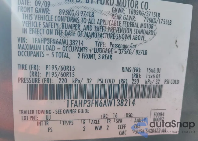 1FAHP3FN6AW138214: 42760666