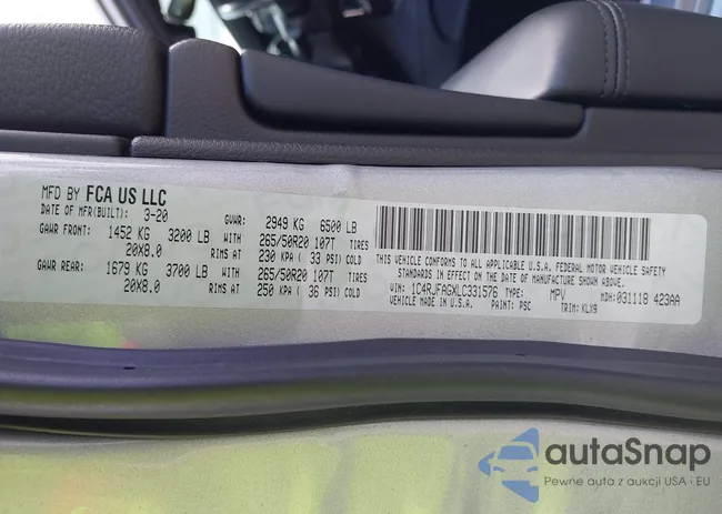 1C4RJFAGXLC331576: 42759731