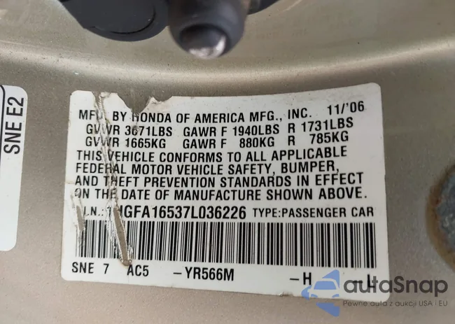 1HGFA16537L036226: 42759778