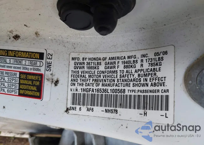 1HGFA16536L100568: 42759801