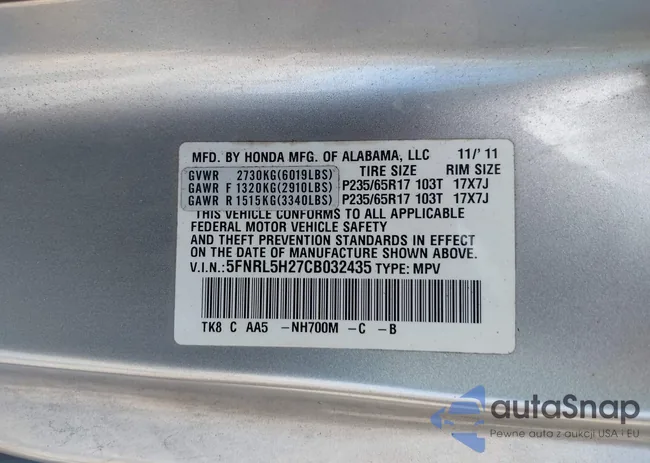 5FNRL5H27CB032435: 42759831