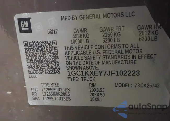 1GC1KXEY7JF102223: 42759853