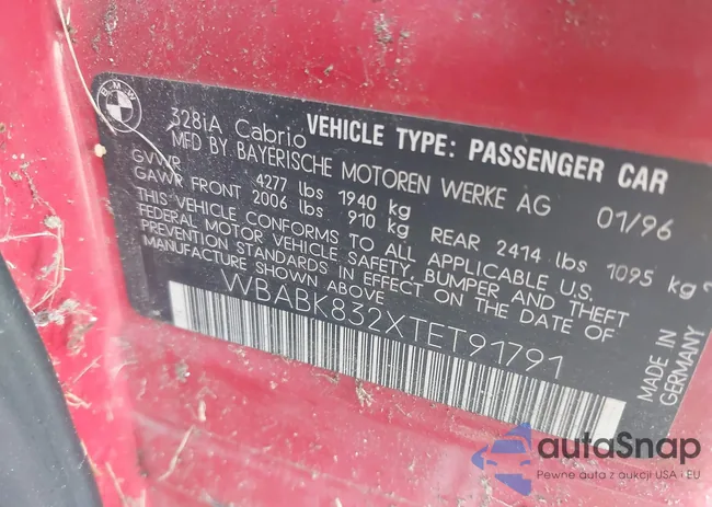 WBABK832XTET91791: 42759993