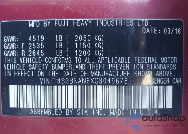 4S3BNAN6XG3049678: 42760058