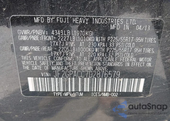 JF2GPACC7D2876579: 42761617