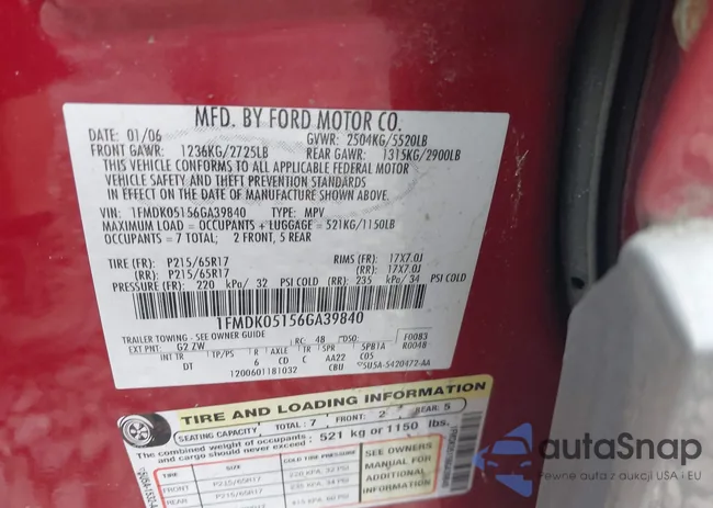 1FMDK05156GA39840: 42761643