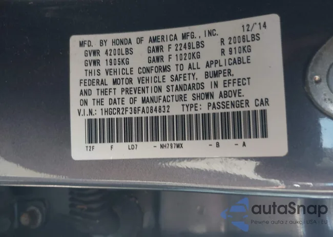 1HGCR2F36FA084832: 42760932