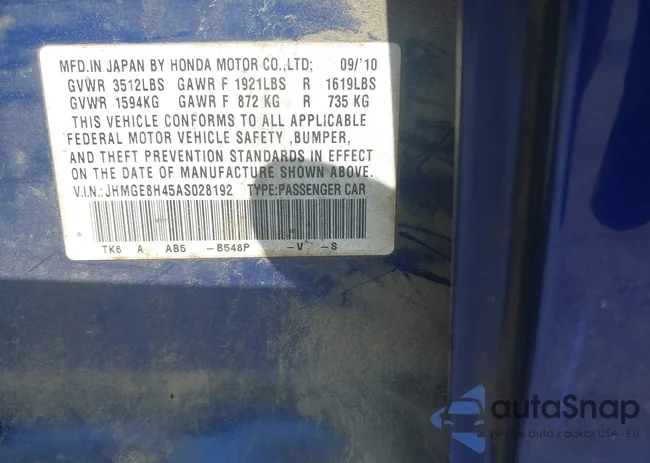 JHMGE8H45AS028192: 42761061