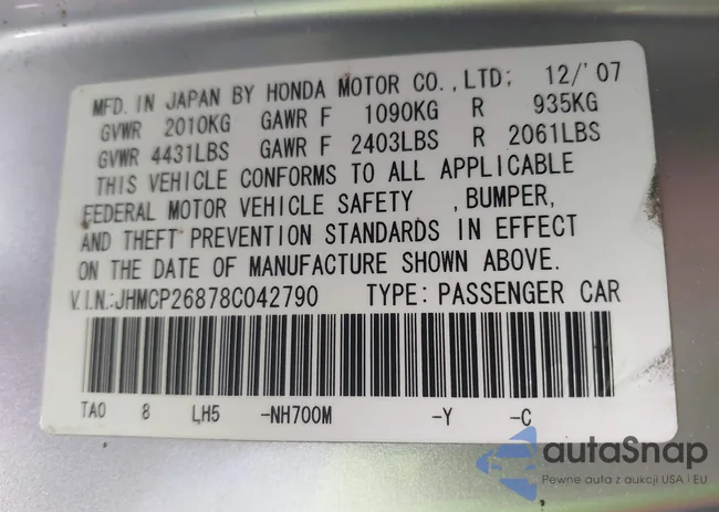 JHMCP26878C042790: 42762494