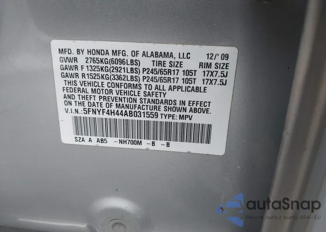 5FNYF4H44AB031559: 42762550