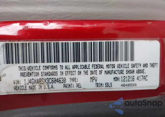 1J4GX48SX3C604630: 42762013