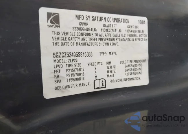 5GZCZ53495S816388: 42763125