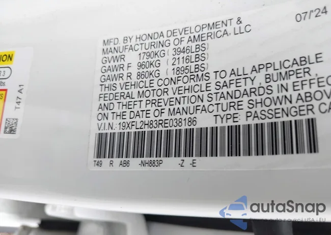 19XFL2H83RE038186: 42763156