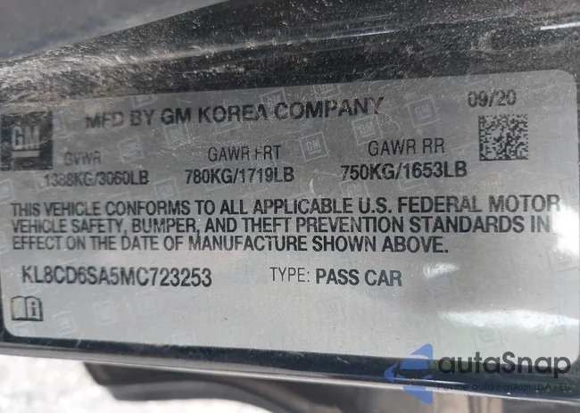 KL8CD6SA5MC723253: 42763159