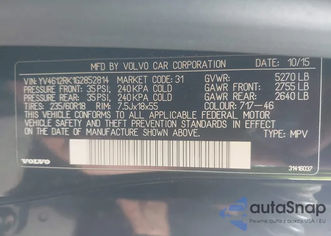 YV4612RK1G2852814: 42763288