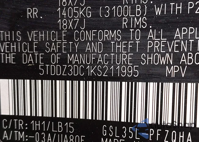 5TDDZ3DC1KS211995: 42763293