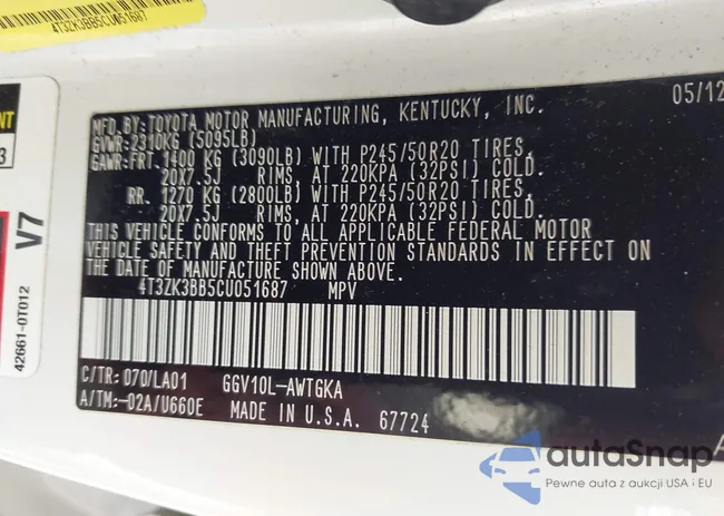 4T3ZK3BB5CU051687: 42763319