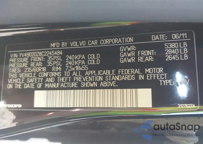 YV4902DZ8C2245484: 42763524