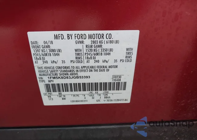 1FM5K8D83JGB53393: 42763586