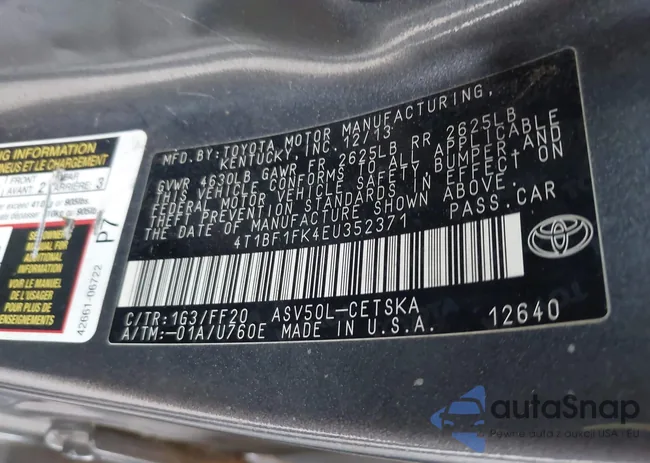 4T1BF1FK4EU352371: 42762736