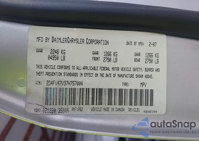 2D4FV47V37H757004: 42762859