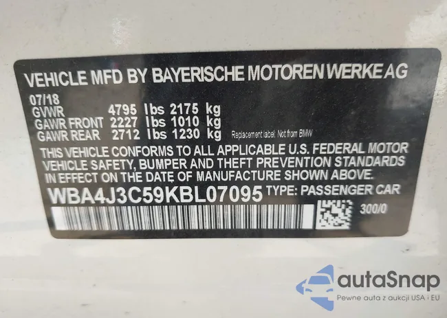 WBA4J3C59KBL07095: 42762878