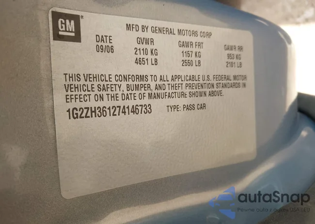 1G2ZH361274146733: 42762935