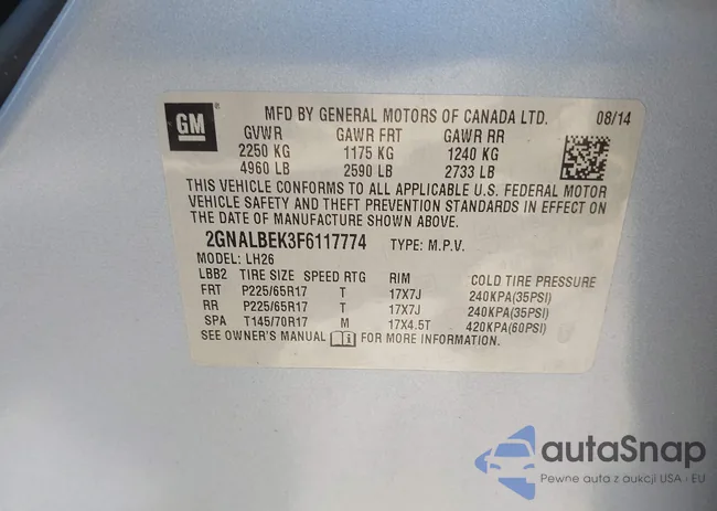 2GNALBEK3F6117774: 42764053