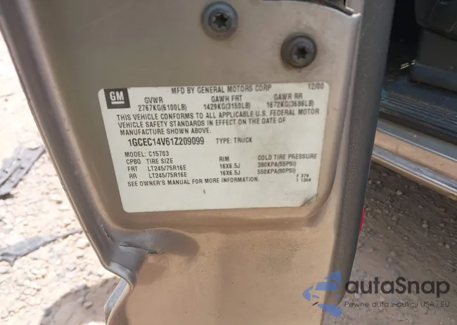 1GCEC14V61Z209099: 42764055