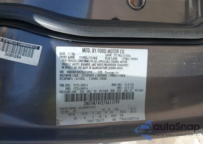 2MEFM74V27X615799: 42764060