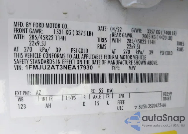 1FMJU2AT3NEA17930: 42764100