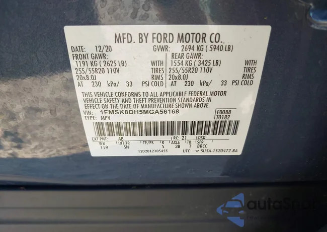 1FMSK8DH5MGA56168: 42764163