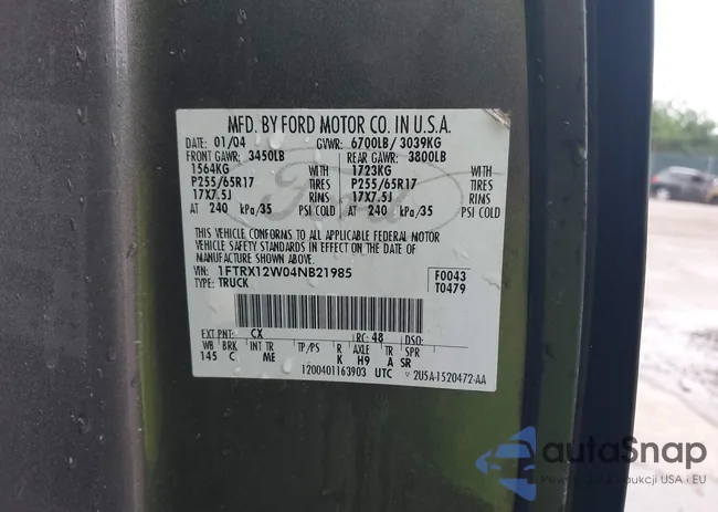 1FTRX12W04NB21985: 42764229